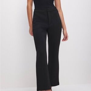 NWT Good American Black High-Rise Flare Pants